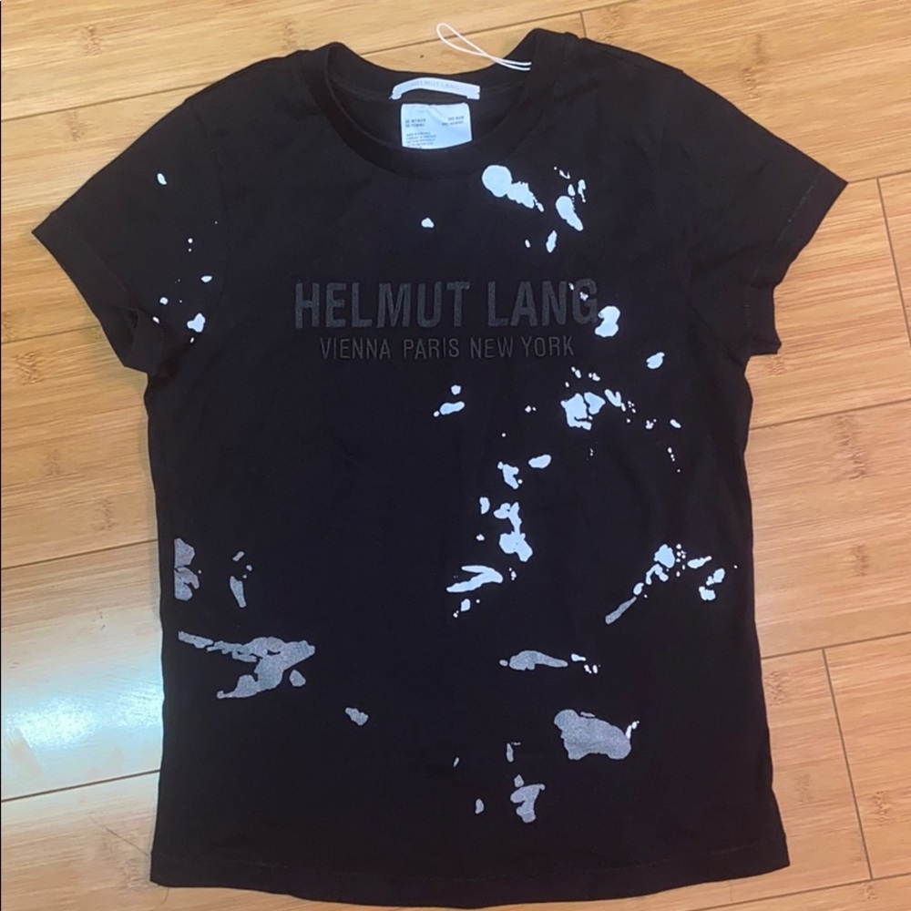 Black HELMUT LANG Paint T Shirt